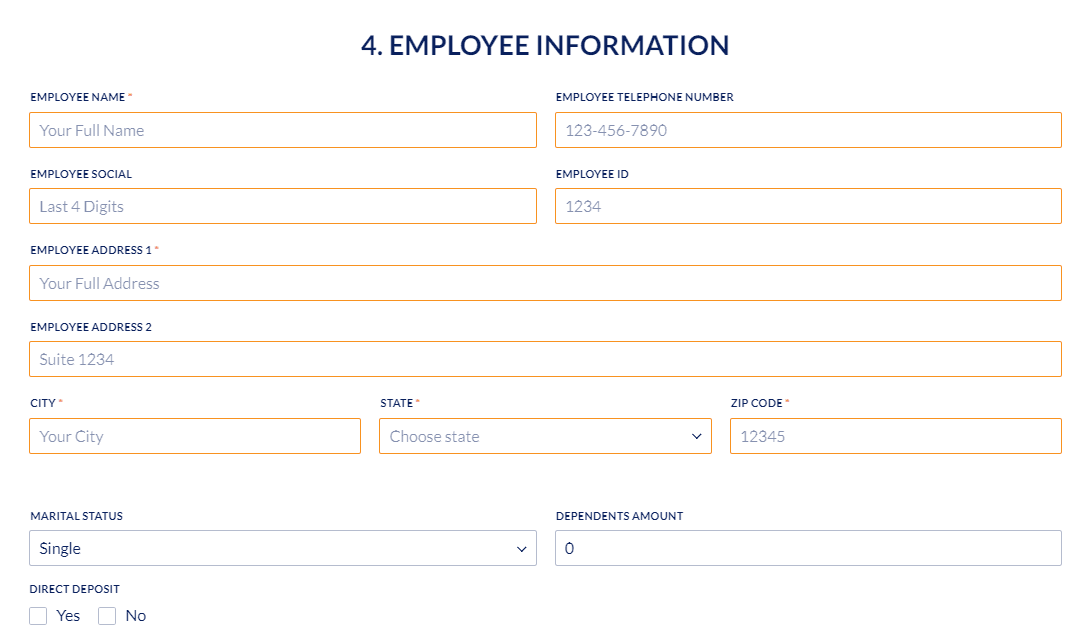 Add the Employee Information