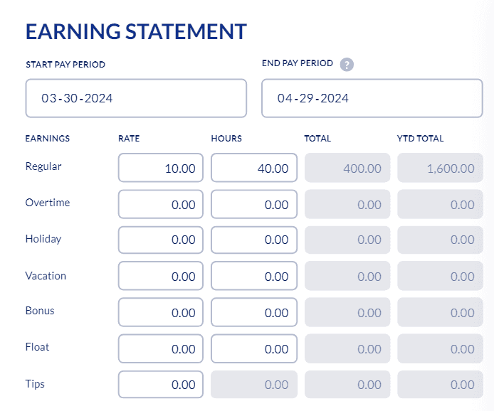 Calculate the Gross Earnings